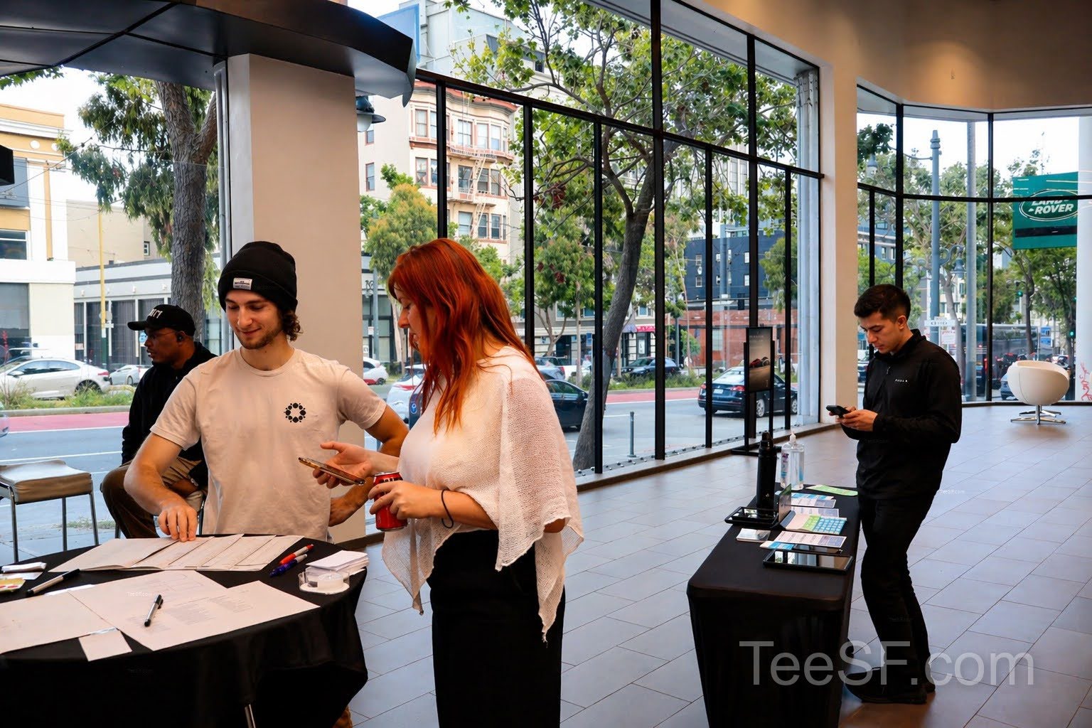 A photo from a pitch night event at Tesla in San Francisco.